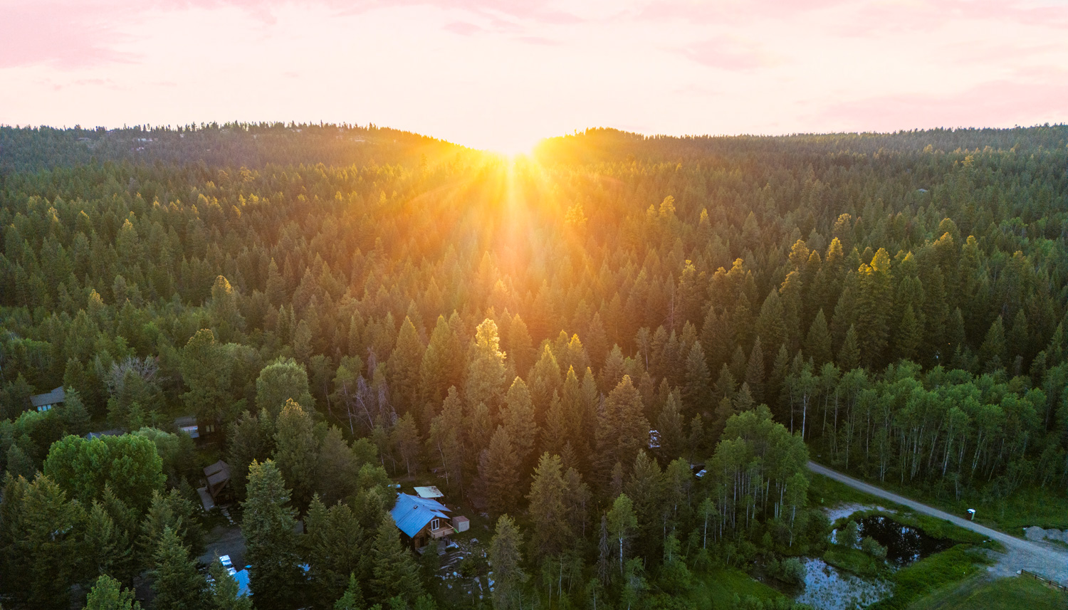 drone photography sunset